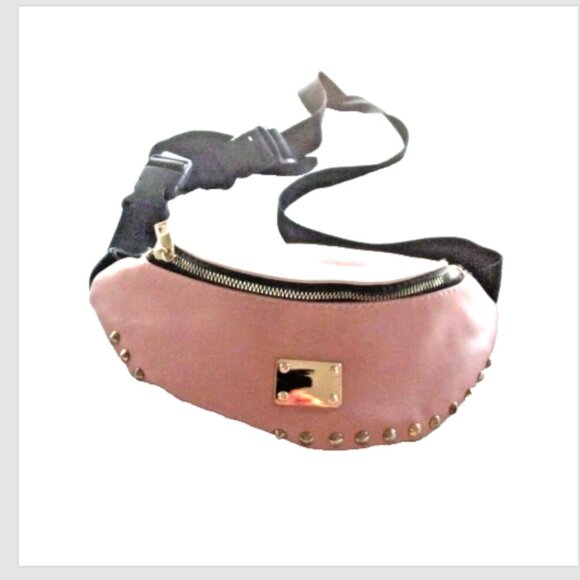Gold Studded Pink Fanny Pack Belt Bag Pink Studded includes Extended belt - Picture 5 of 9